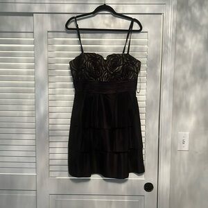 Black tiered cocktail dress